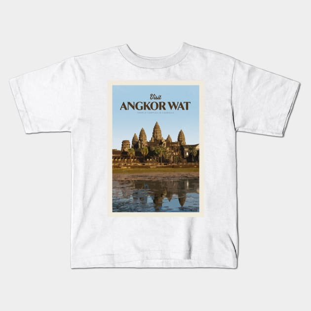 Visit Angkor Wat Kids T-Shirt by Mercury Club